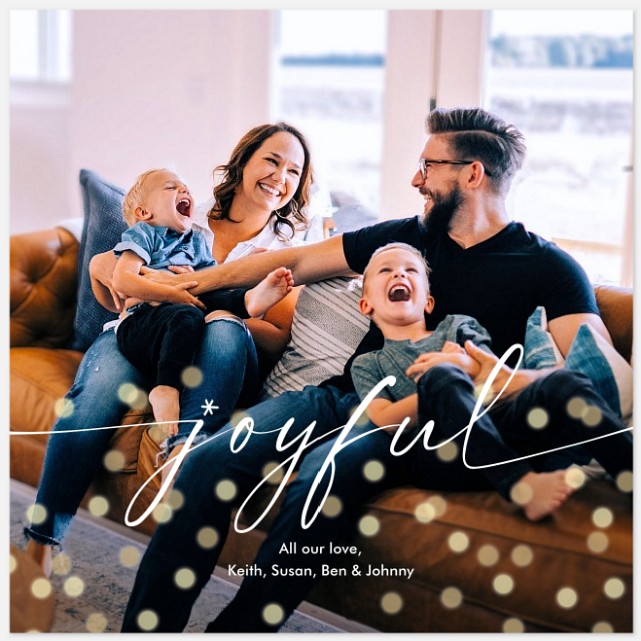 Joyful Bokeh Holiday Photo Cards