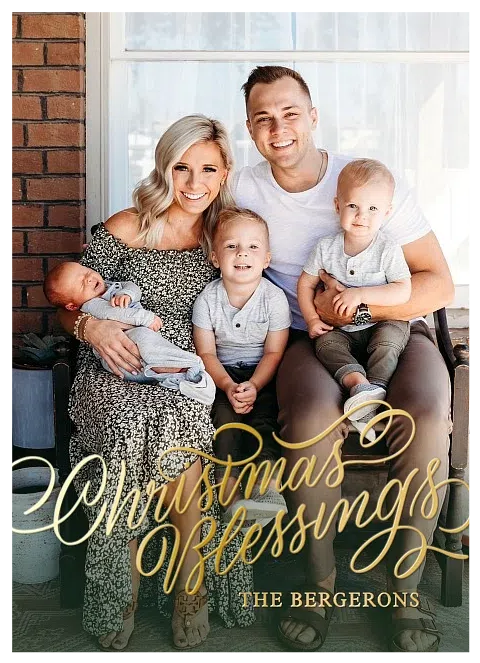 Shining Blessings Personalized Holiday Cards