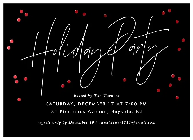 Holiday Confetti Holiday Party Invitations