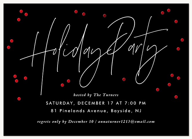 Holiday Confetti Holiday Party Invitations