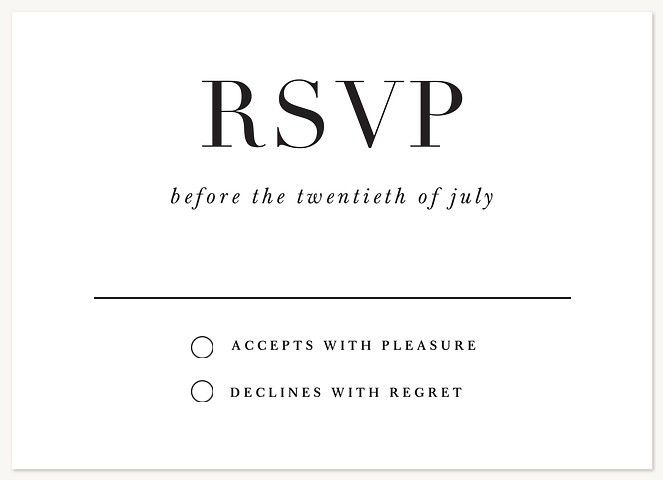 Simply Soho Wedding RSVP Cards