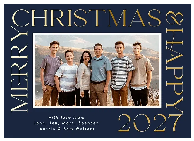 Typed Frame Personalized Holiday Cards