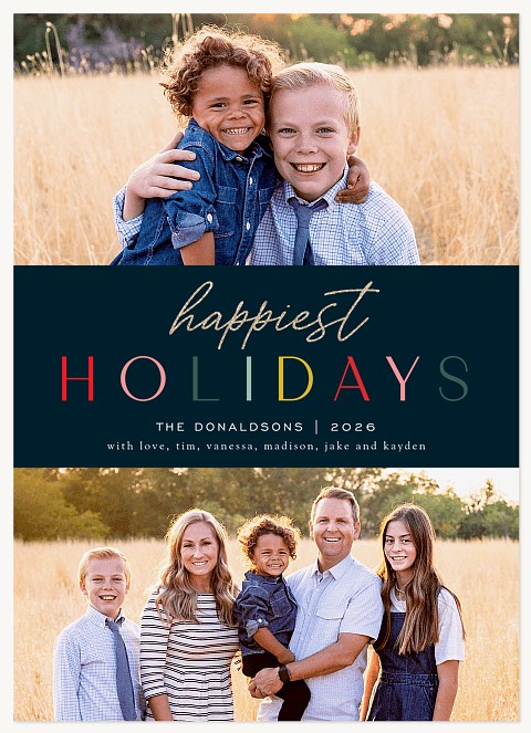 Cheerful Hues Personalized Holiday Cards