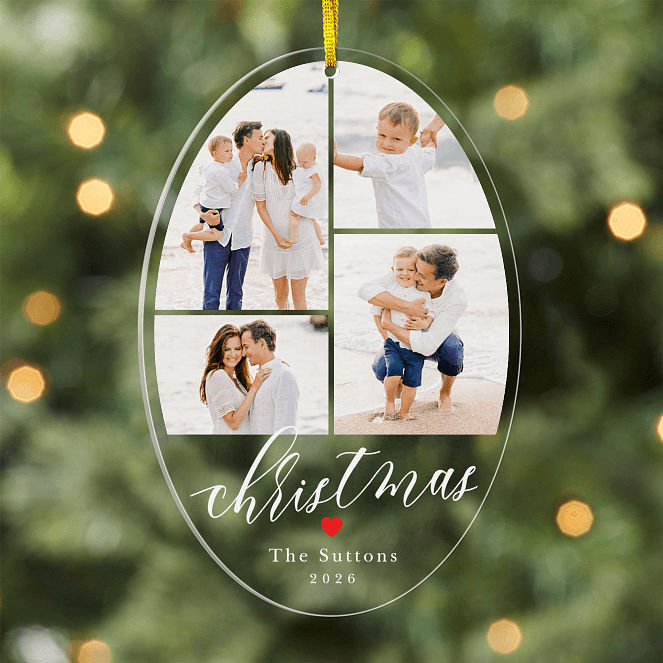 Christmas Collage Personalized Ornaments