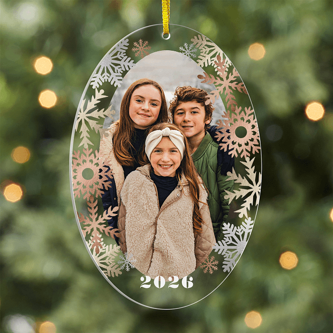 Metallic Snowflakes Personalized Ornaments