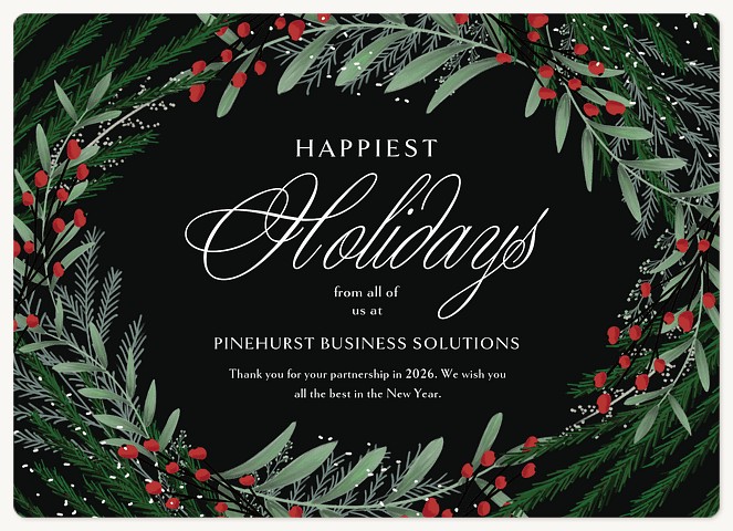 Botanical Wreath Holiday & Christmas Magnet Cards