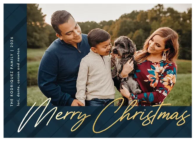 Glistening Script Personalized Holiday Cards
