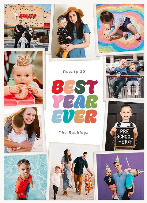 Retro Highlights Personalized Holiday Cards