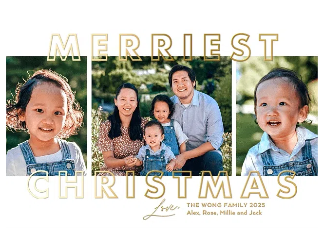 Outlined Personalized Holiday Cards