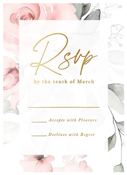 Watercolor Flowers Quinceañera RSVP Cards
