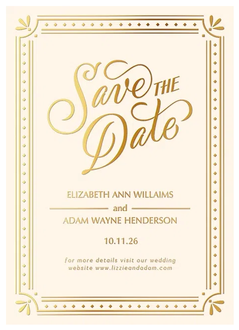 Gilded Reservation Save the Date Cards