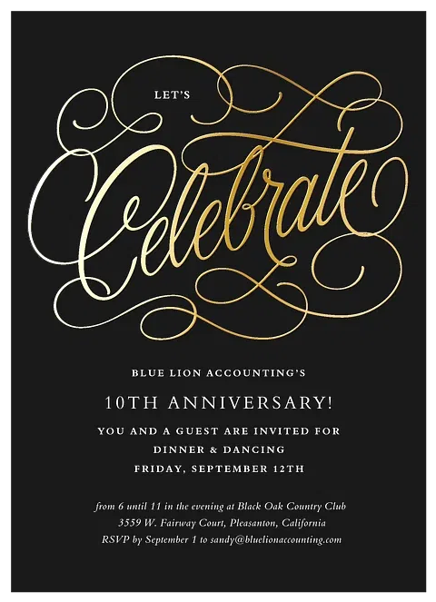 Fancy Celebration Dinner & Cocktail Party Invitations