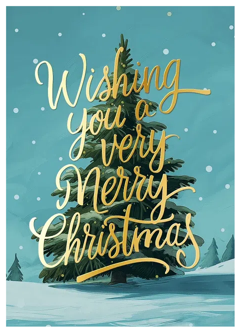 Gold Foil Tree Business Holiday Cards