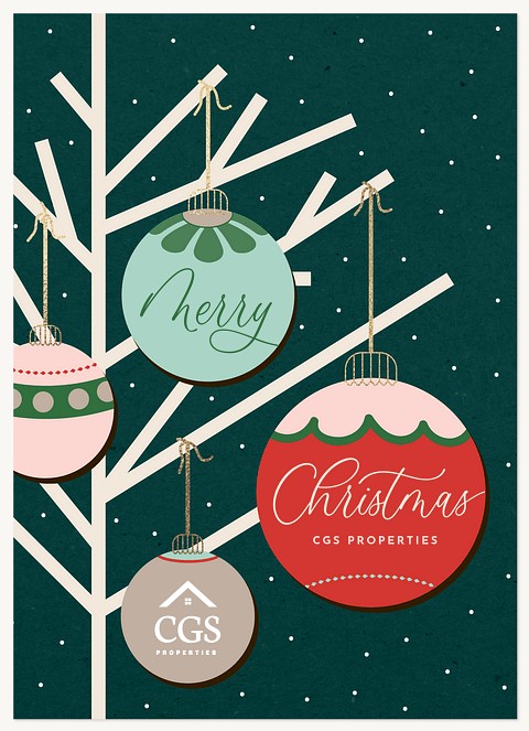 Stylized Tree Business Holiday Cards