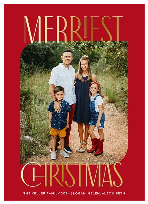 Deco Type Personalized Holiday Cards