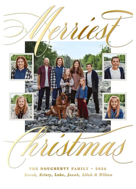 Shimmering Swirls Personalized Holiday Cards