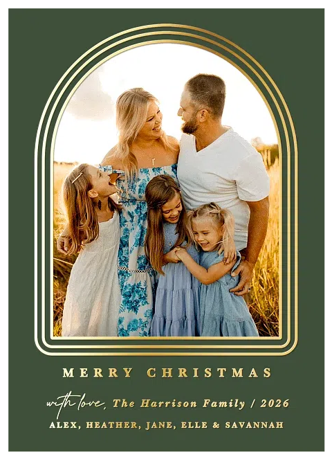 Gilded Arch Personalized Holiday Cards
