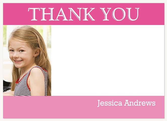 Girl Stripe Thank You Kids Thank You Cards