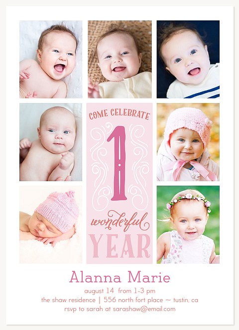 Sweet Curls  Kids Birthday Invitations