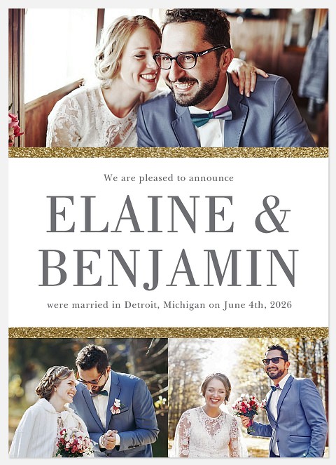 Glittering Borders Wedding Announcements