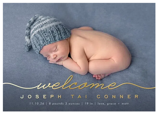 Precious Welcome Boy Baby Announcements