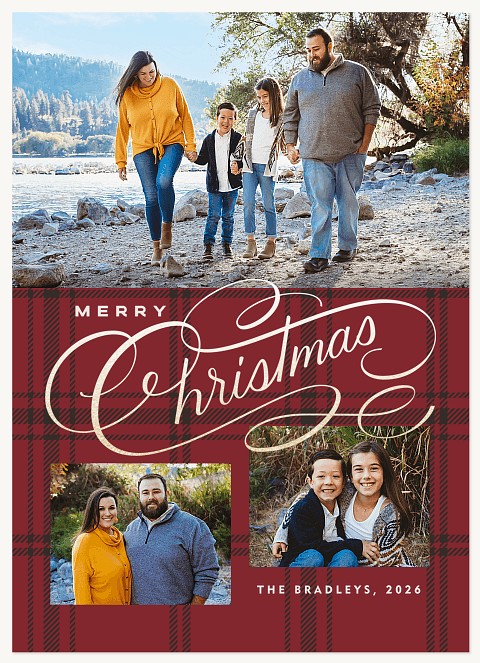 Charming Flannel Personalized Holiday Cards