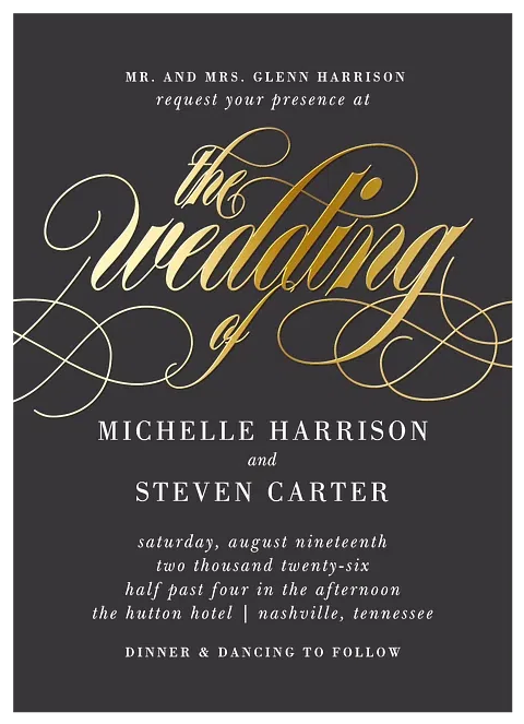 Gilded Luxury Wedding Invitations