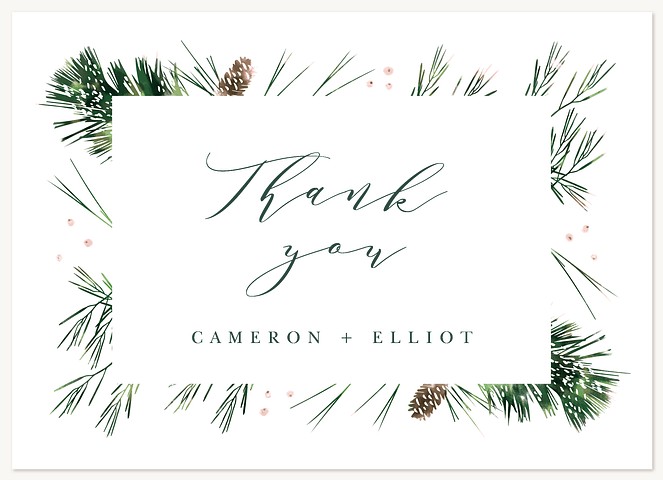 Love Evergreen Wedding Thank You Cards