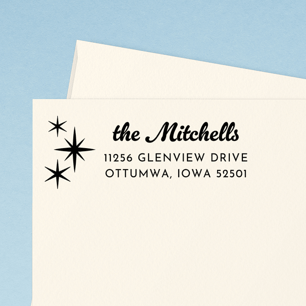 Retro Stars | Custom Rubber Stamps