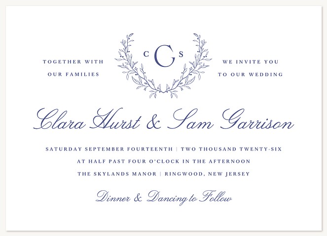 Simple Crest Wedding Invitations