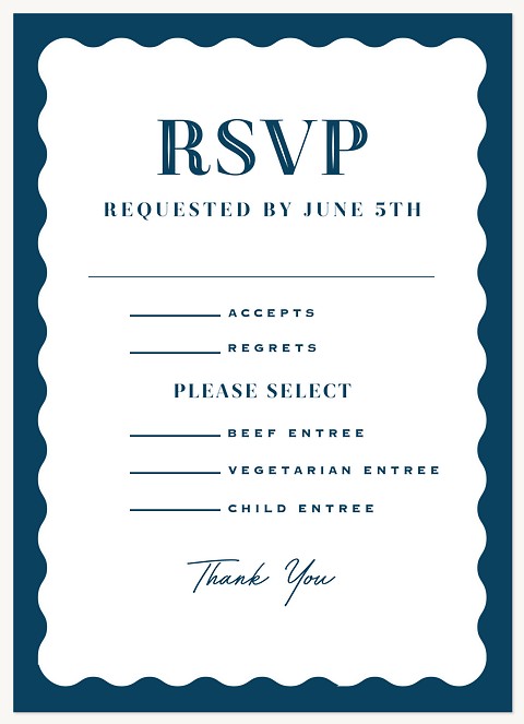 Wavy Frame Wedding RSVP Cards