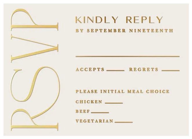 Elegant Greeting Wedding RSVP Cards