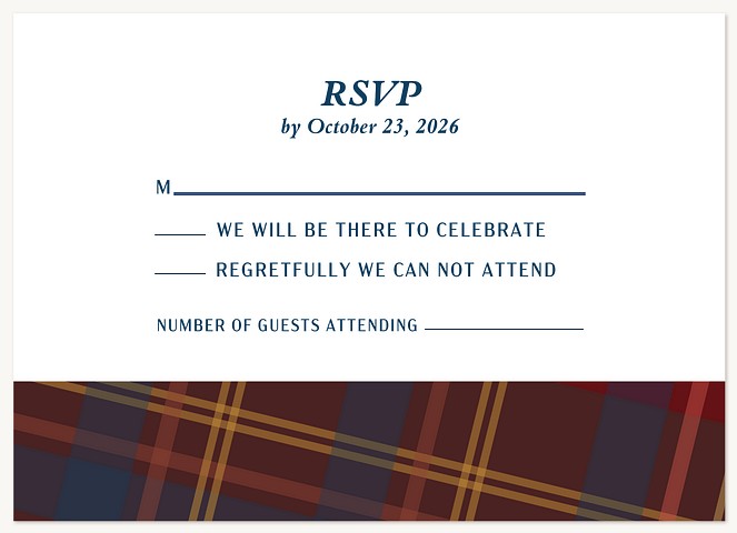 Autumn Plaid Bar Mitzvah RSVP Cards