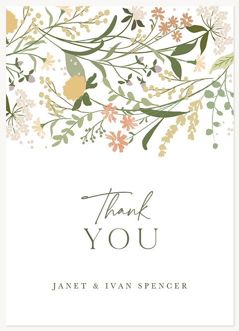 Side Florals Thank You Cards 