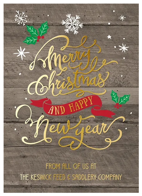 Woodland Shimmer Business Holiday Cards