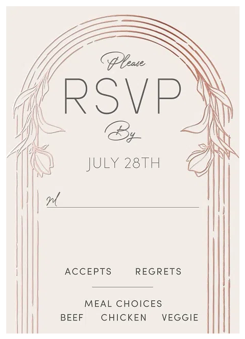 Luxe Leaves Wedding RSVP Cards