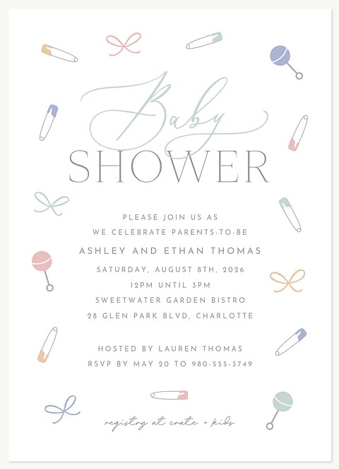 Baby Things Baby Shower Invites