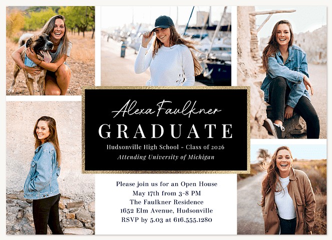 Golden Achievement Graduation Cards