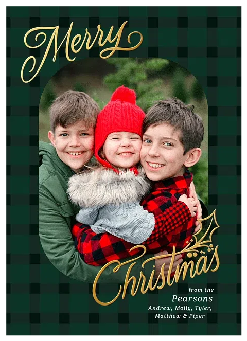 Fanciful Evergreen Personalized Holiday Cards