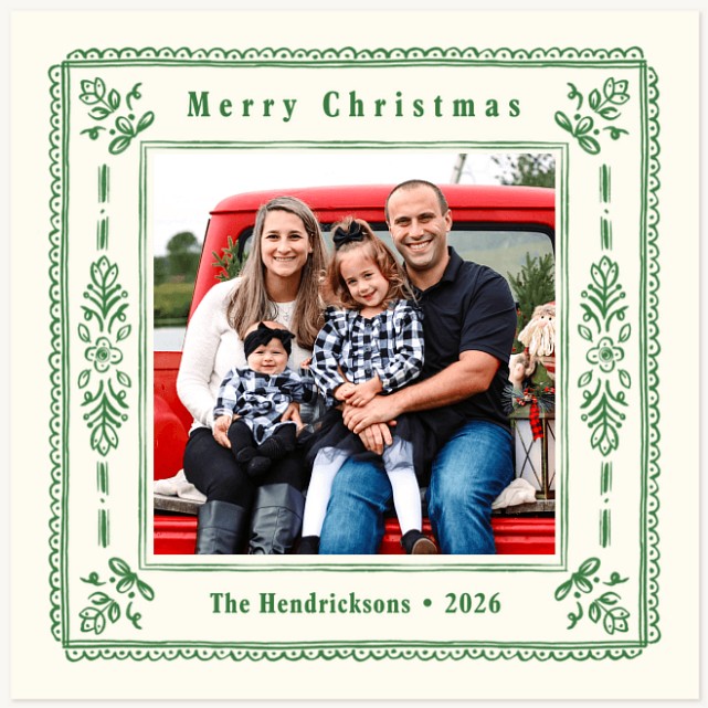 Vintage Trim Personalized Holiday Cards