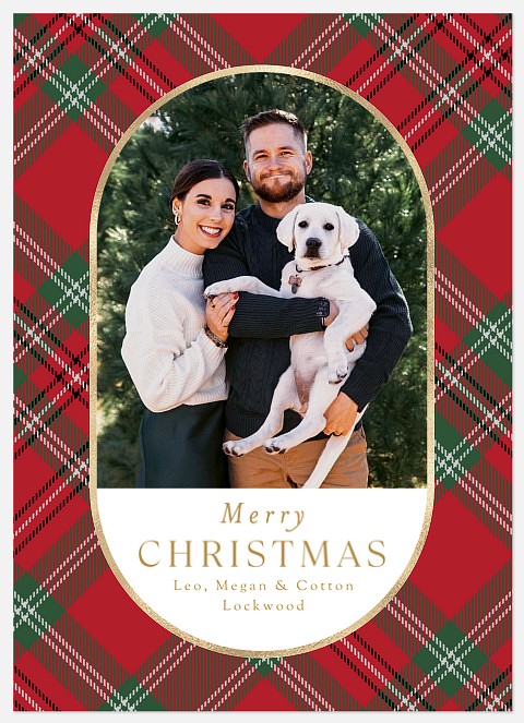 Festive Plaid Holiday Photo Cards