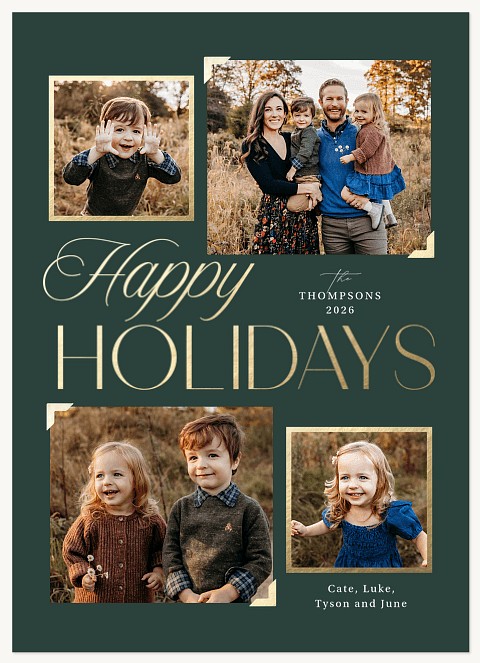Elegant Photo Album Personalized Holiday Cards
