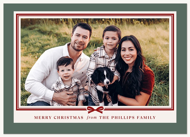 Ribbon Accent Personalized Holiday Cards