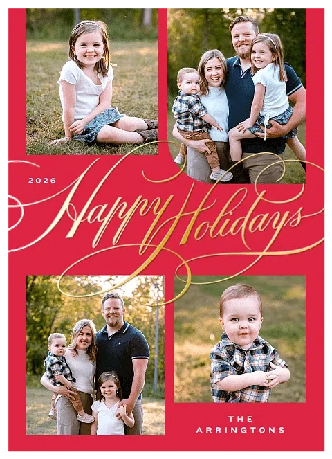 Elegant Wishes Personalized Holiday Cards