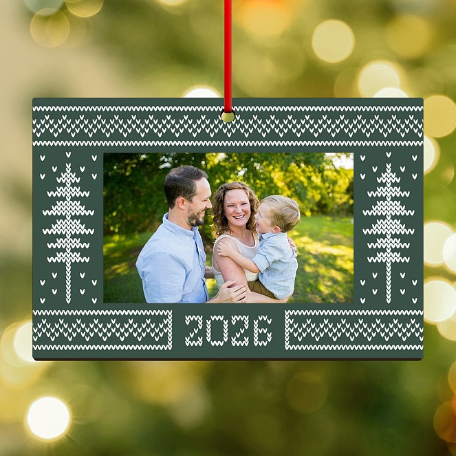 Knitted Border Personalized Ornaments