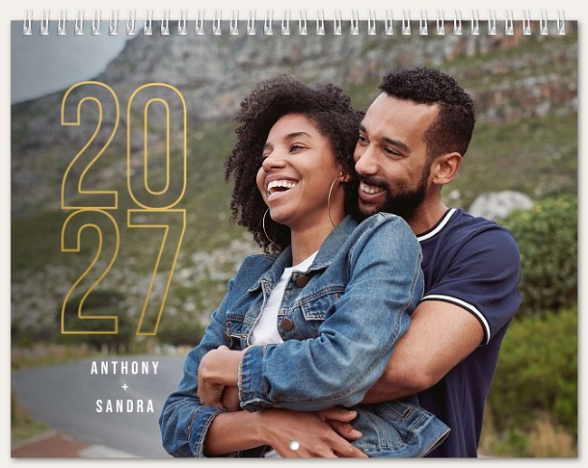 Outlined Year Calendar Custom Photo Calendars