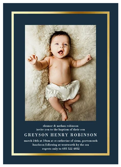 Stately Gleam Baptisms & Christening Invitations