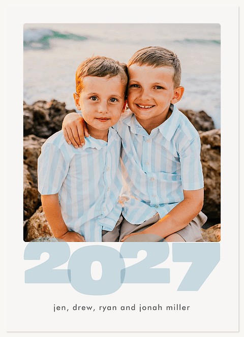 Big Year Overlay Personalized Holiday Cards