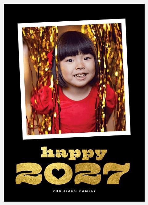 Heartful New Year Holiday Photo Cards
