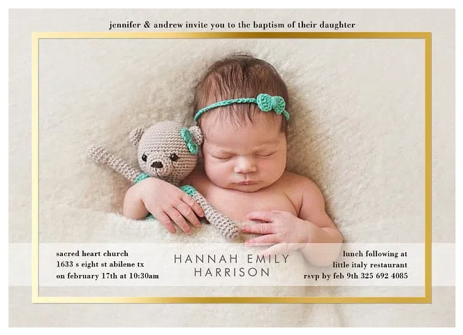 Gilded Baptism Baptisms & Christening Invitations